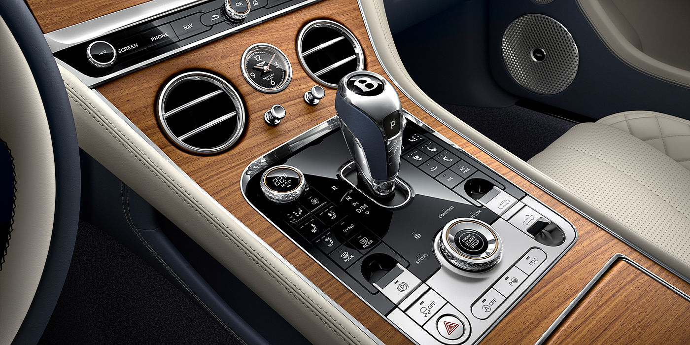 Bentley Milano Bentley Continental GTC Azure convertible front interior console detail